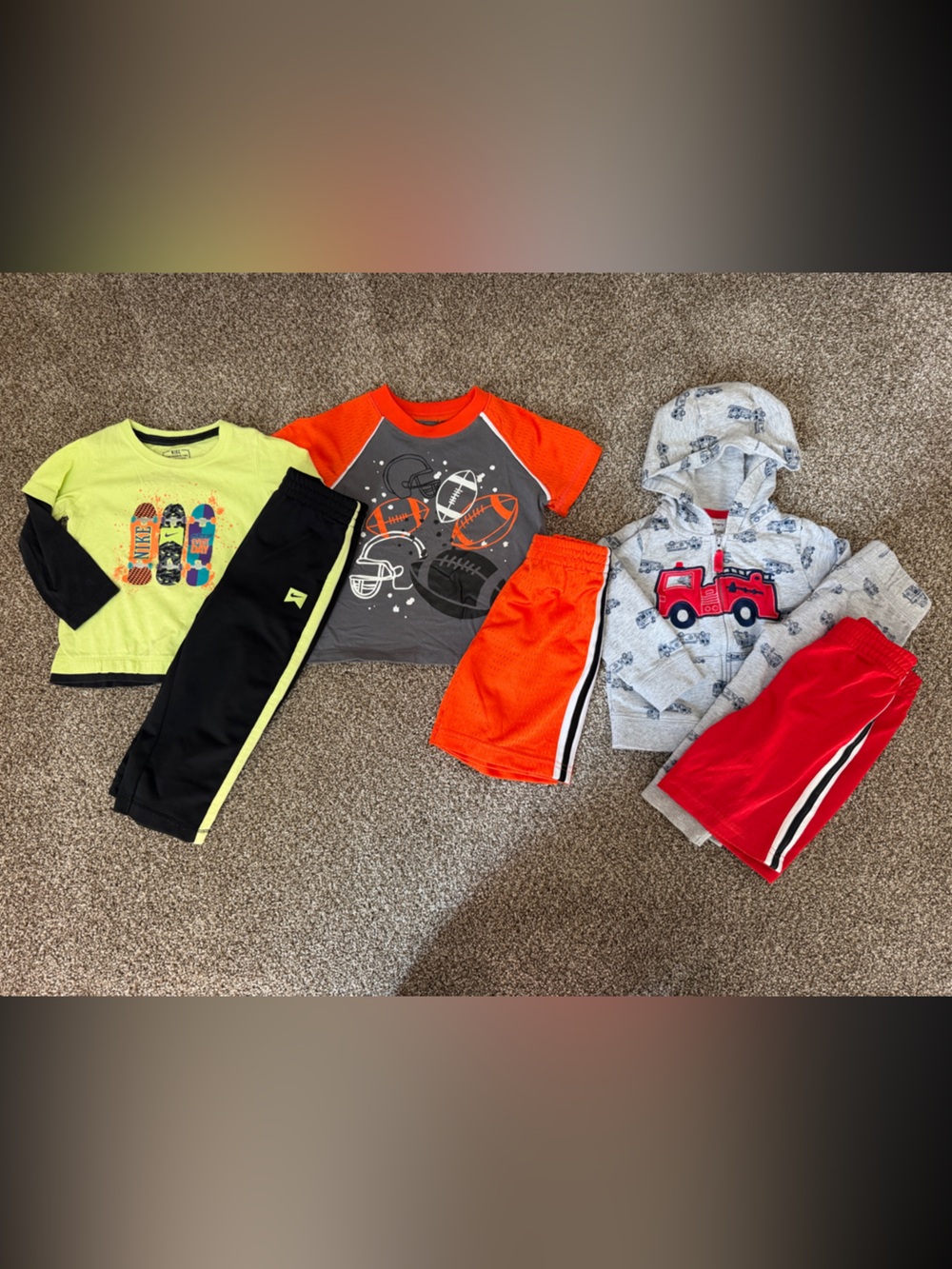 Nike, Peanut & Ollie, and Carter Outfit Sets